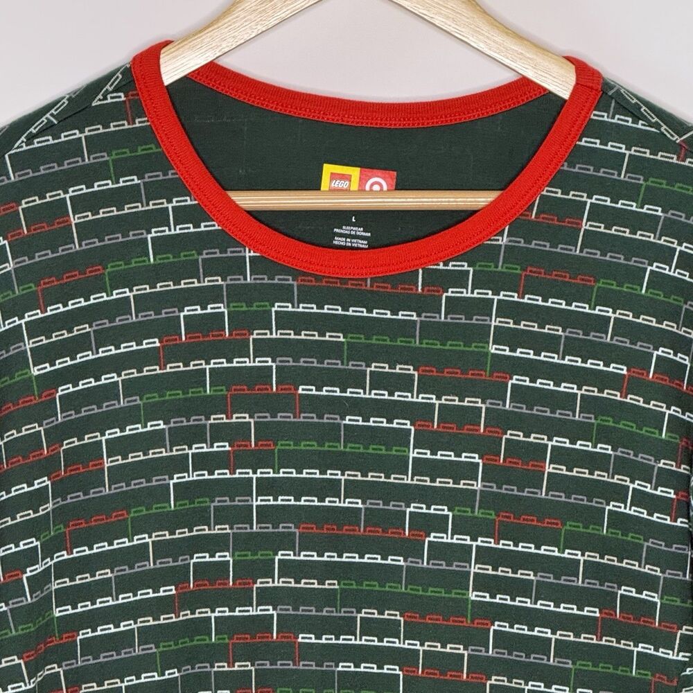 LEGO for Target Long Sleeve Crew T-Shirt Pajama Top Men's L Sleepwear Green Red